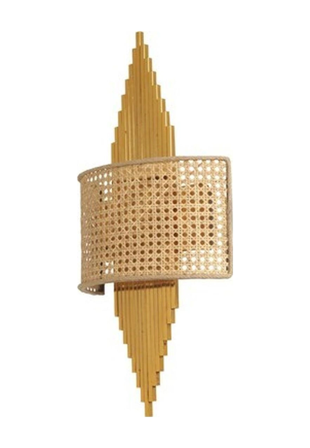 Lumexx Aslı Gold Oval Rattan Abajurlu Aplik Renkli