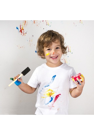 Vkemall Çocuklar İçin 25'li Ahşap Saplı Sünger Boyama Fırçası Seti - Yaratıcı Dıy Sanat Aktivitesi
