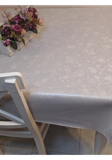 Elyaflı Pvc Muşamba - Desenli Silinebilir Masa Örtüsü Gri Fnt500653 130 X 150