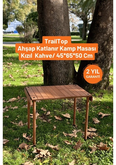 Bag The Joy Trailtop Ahşap Katlanır Kamp Masası -45 60 50cm Ahşap - Kahverengi