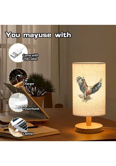 Willowhaven 24x10 Modern Yatak Başı Lambası - Zarif Kartal Tasarımı, Usb Güçlü, Oturma Odası Yatak Odası İçin Füme