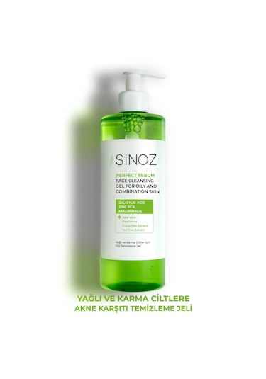 Sinoz Yağlı ve Karma Ciltler için Sebum Dengeleyici Yüz Temizleme Jeli 400 ﻿ML
