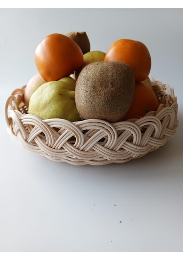 Bambu El Yapımı Çok Amaçlı Sepet 26 Cm Bej