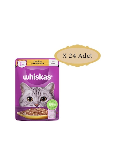 Whiskas Pouch Tavuklu Yetişkin Kedi Mama 24 x 85 G