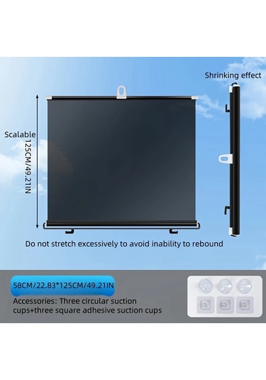 Dashanshop Küçük Boy Otomobil Ve Ev İçin Çekmeli Güneşlik Ve Yalıtım Perdesi