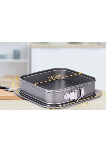 Ulzyvf Yaylı Kek Kare Kalıp 9 Gri İnç Cheesecake Kalıbı Gri