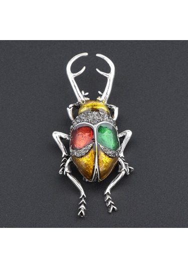 Suntek Zarif Böcek Broş Emaye Yaka Pin Rozeti Moda Takı Sarı-l Sarı L Çok Renkli