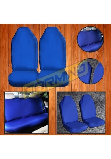 Carmind Mavi Ön Arka Takım Penye Servis Kılıfı