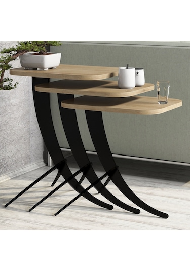 Variant Pion Metal Ayaklı 3Lü Zigon Sehpa (322107055)
