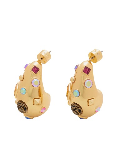 Large Crystal Mix Earrings Büyük Taşlı Kadın Küpe Altın