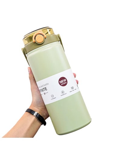 316 Paslanmaz Çelik Termos Bardak 1000ml Büyük Kapasiteli-yeşil