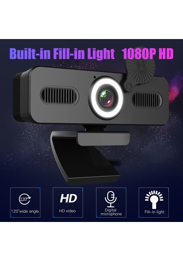 Cbtx HD 120° Geniş Açılı USB Mikrofonlu Web Kamerası 1080P