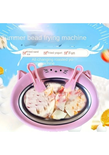 Willowhaven Mavi Gençler İçin Paslanmaz Çelik Dondurma Makinesi Dıy Yoğurt Sorbet Smoothie Kedi Tasarım