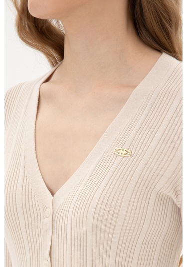 U.s. Polo Assn. Kadın Krem Hırka Triko 50313580-vr071 Krem