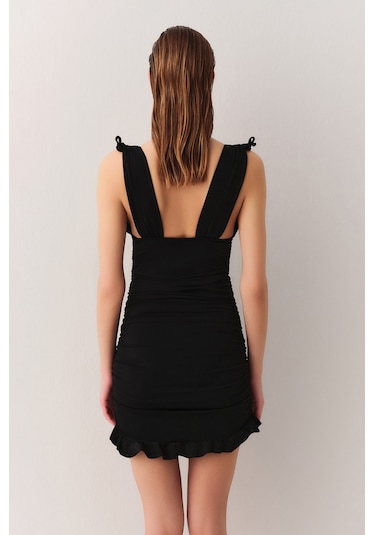 Suwen Drapeli Etekli Toparlayıcı Mayo Sbn25770012 Siyah