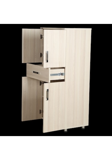 Çok Amaçlı Dolap 150 Cm Hard Parlak Carden Suntalem 4Raf 1Çekmec (391363980)