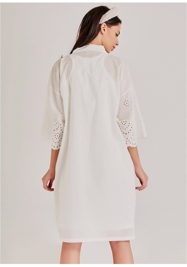 Magic Form 30108 Ekru Sabahlıklı Hamile Lohusa Gecelik Takımı