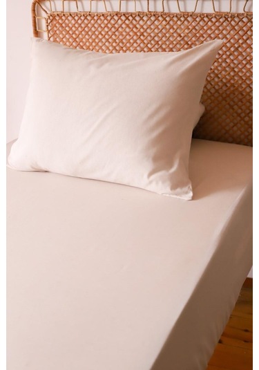 Moosh Tek Kişilik Lastikli Çarşaf Takımı Krem