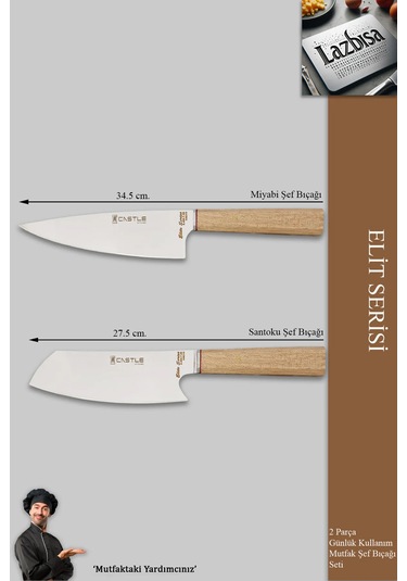 Elite Serisi Mutfak Bıçak Seti 2 Li Et Sebze Şef Bıçak Mft-1276