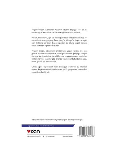 Yevgeni Onegin - Aleksandr Puşkin - Can Yayınları
