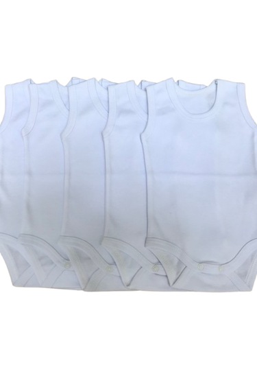 Özdemirli Bebe Bebelino Çıtçıtlı Askılı Badi 5'li - Beyaz