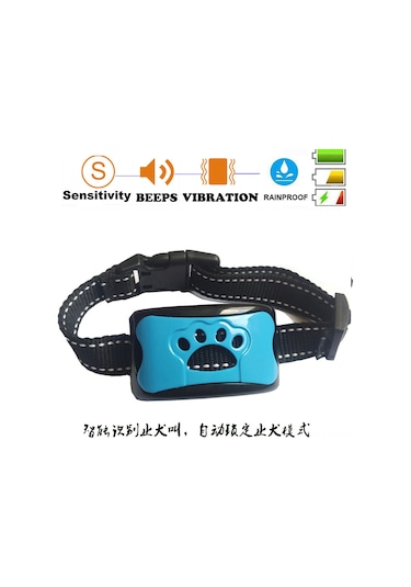 Dianziye Akıllı Tanı Ve Otomatik Kilitleme Özellikli Şişirici Engelleme Cihazı - Şarj Edilebilir, Su Geçirmez, Titreşimli Köpek Eğitimi Aleti Parlak Siyah