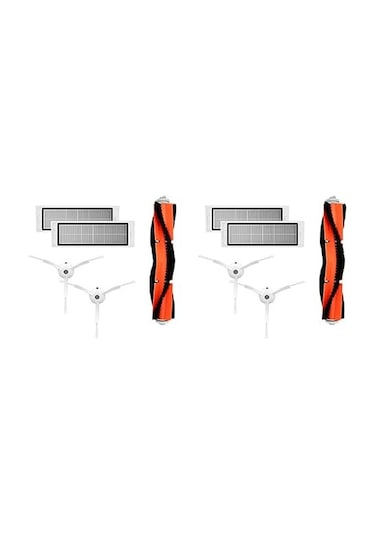 Moveevo Xiaomi Taş Robot Süpürge Fırça Ve Hepa Filtre Seti - 2 Adet Ana Fırça + 4 Yan Fırça + 4 Filtre