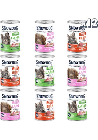 Snow Dog Premium Parça Etli Karışık Köpek Konservesi 12 x 400 G