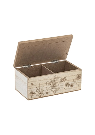 Decor Point Çıkartmalı Kapaklı Poşet Çay Kutusu 16x9x7 Cm 291243916 Beyaz