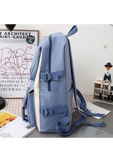 Ebitda Öğrenci Seti: Sırt, Keten, Messenger, Kalemlik, El Çantası Mavi Mavi