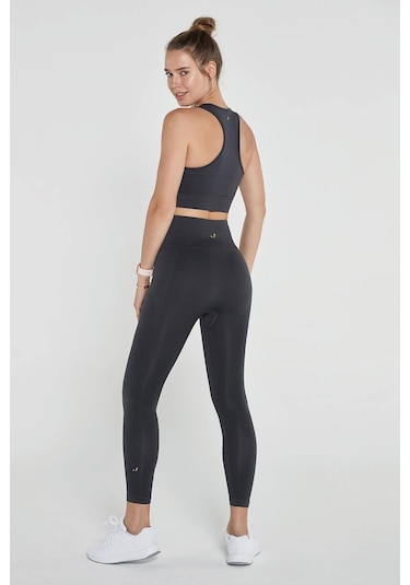 Jerf Gela Yüksek Bel, Esnek Ve Toparlayıcı Spor Tayt Antrasit