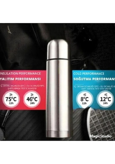 Çelik 750 Ml İnox Mama Termosu Evde Kampta Ofiste İçi Dışı Çelik Kırılmaz Inox