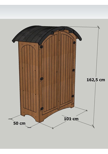 Mandu Ahşap Bahçe Depolama Dolabı (Radius Çatılı) 790 L