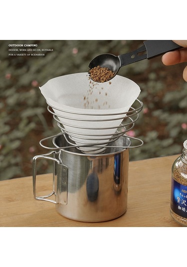 Halın Koni Şekli Paslanmaz Çelik Kahve Filtresi Sepeti Katlanabilir Kahve Damlatıcı Standı Bpa İçermez, Fda Sertifikası Yok M