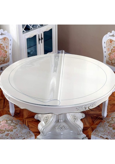 Şeffaf Pvc Daire Masa Örtüsü | 1.6Mm | Koruyucu Mika | Muşamba