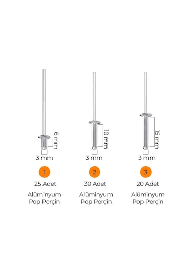 Toko Hobi-4 Alüminyum Pop Perçin Seti 411 Parça 13 Çeşit Organizer Takım Çantalı