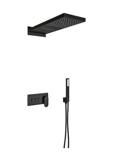 Fause Fau110-B Ankastre Comfort Panel Şelale Duş Seti Siyah