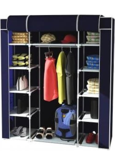 Sepettenevar Çift Yandan Raflı Askılı Kaliteli Bez Dolap - Rengarenk