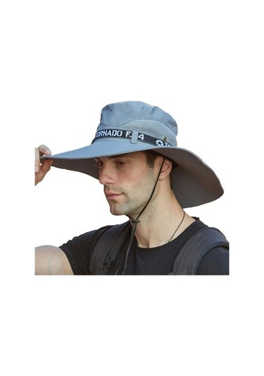 Geniş Kenarlı Balık Avı Şapkası, Rahat Ve Dayanıklı Outdoor Spor Şapkası, Güneşten Koruma Şapka Gri