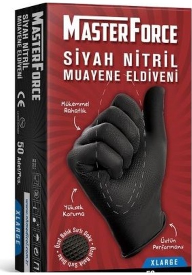 Has-Pet Masterforce Siyah Nitril Eldiven Xlarge (Xl) Beden 50...