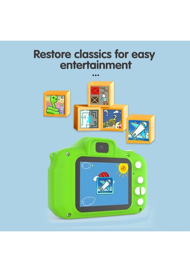 Springsun Çocuklar İçin Yeşil Dijital Kamera - 48mp Çift Kameralı, 1080p Video, 2.0" Ips Ekran, Oyun Ve Müzik Çalma, 32gb Hafıza Kartı İle