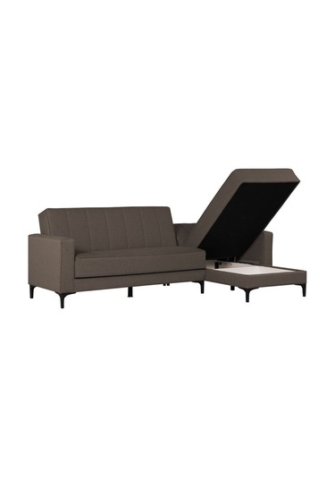 Kilim Mobilya Vela Köşe Uzanmalı Yataklı Köşe Takımı Kahverengi