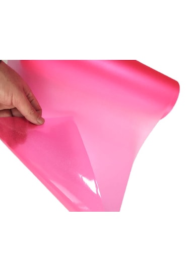 Parlak Simli Görünüm Pembe Renk Yapışkanlı Folyo 30 Cm 1 Metre