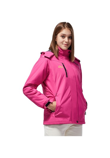 Kadınlar İçin Kadife Ve Kalınlaştırılmış Çift Katmanlı Dış Mekan Ceketi Kırmızı Kırmızı