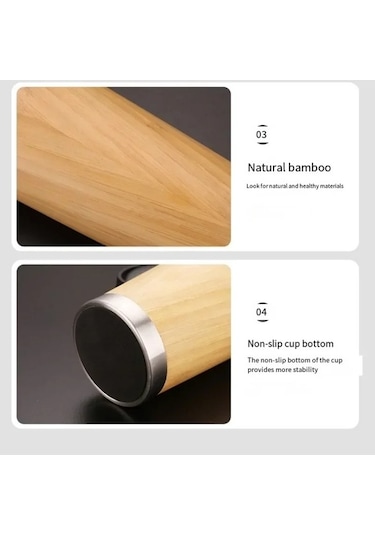 Pazly Vakum Termos Su Şişesi Şişeler Paslanmaz Diğer Çevirme Çelik Bambu 16 Hh Diğer