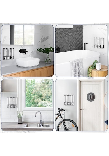 Beyaz 3'ü 1 Arada Oda Duvara Monte Banyo Duş Pompası Dispenseri Ve Düzenleyici - Şamp Kremi, Vücut Losyonu, Banyo Düzen.i 56525414 Beyaz