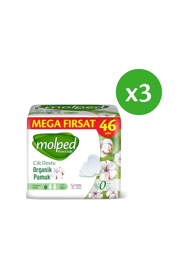 Molped Pure&Soft Hijyenik Ped Normal Süper Mega Paket 138 Adet