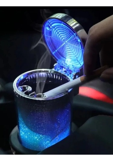Araç İçi Oto Kokusuz Küllük Rgb Işıklı Kapaklı 1239642