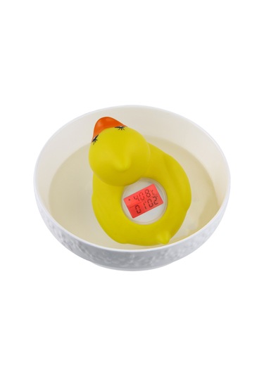 Neevoyu Küçük Bebek Banyo Su Sıcaklığı Ölçer 35-46 C Uyarı , 59 Dakika Zamanlayıcı, Sarı Ördek Desenli Sn062