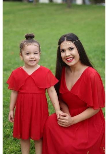 Moda Labio - Melek Anne Kız Elbise Kırmızı